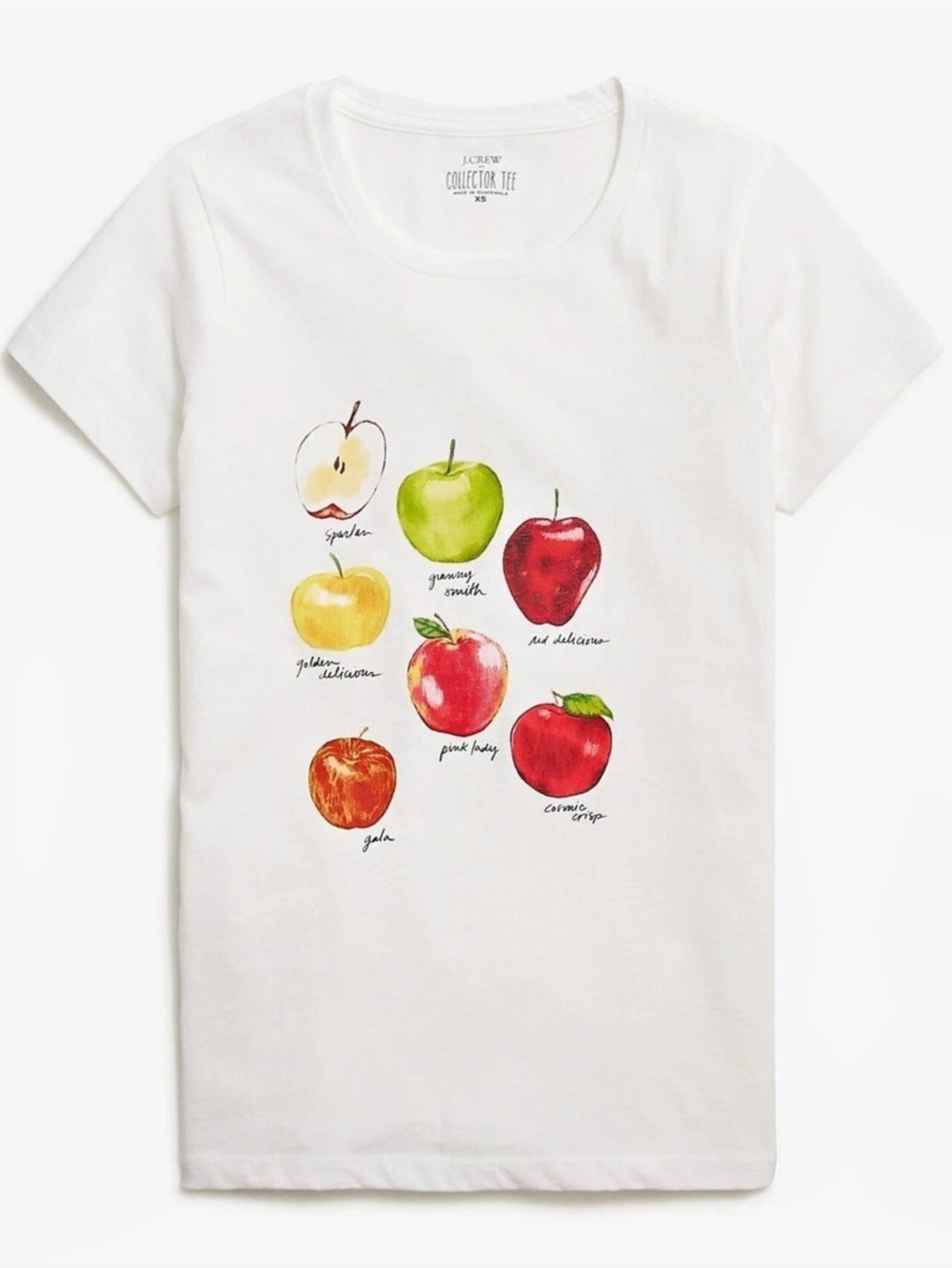 J.Crew Collector Tee Apple Orchard Graphic T-Shirt Apple Graphic Tee White